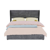 POLSTERBETT 160/200 cm mit gepolstertem Kopfteil und Bettkasten, Grau - Grau, Textil (160/200cm) - Redom