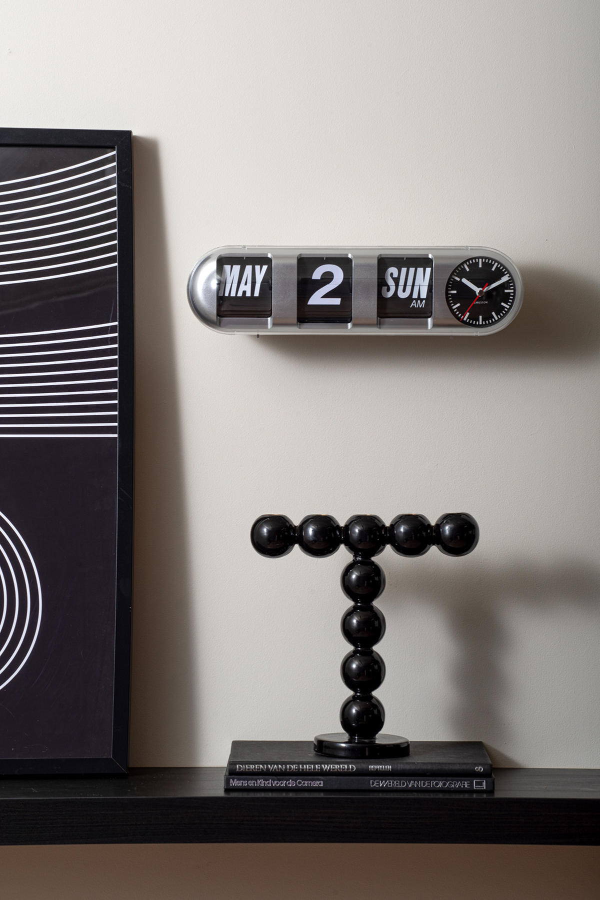 WANDUHR Tube Flip 38/10/13 cm - Silberfarben, Kunststoff (10/13/38cm) - Karlsson