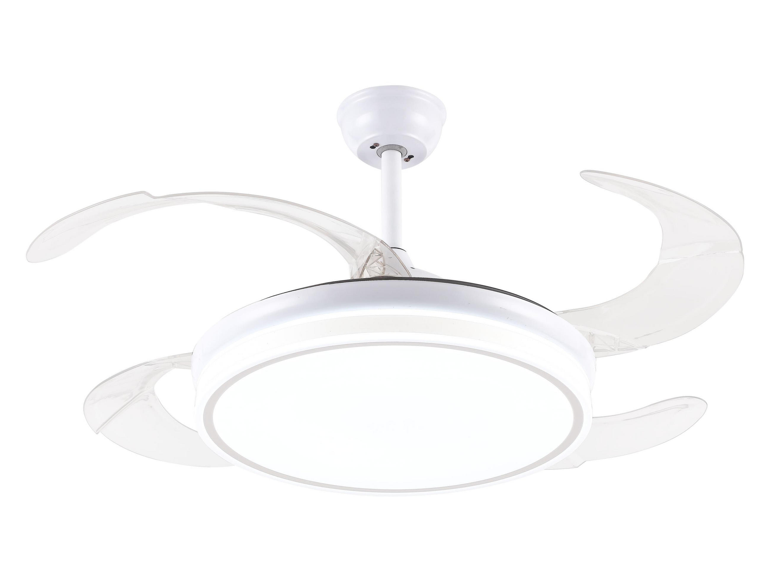 LED-DECKENLAMPE Weiß mit integriertem Ventilator 60 W - Weiß, Kunststoff (45/107/107cm) - Purline