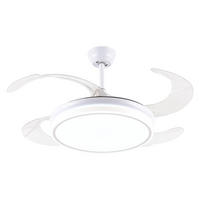 LED-DECKENLAMPE Weiß mit integriertem Ventilator 60 W - Weiß, Kunststoff (45/107/107cm) - Purline