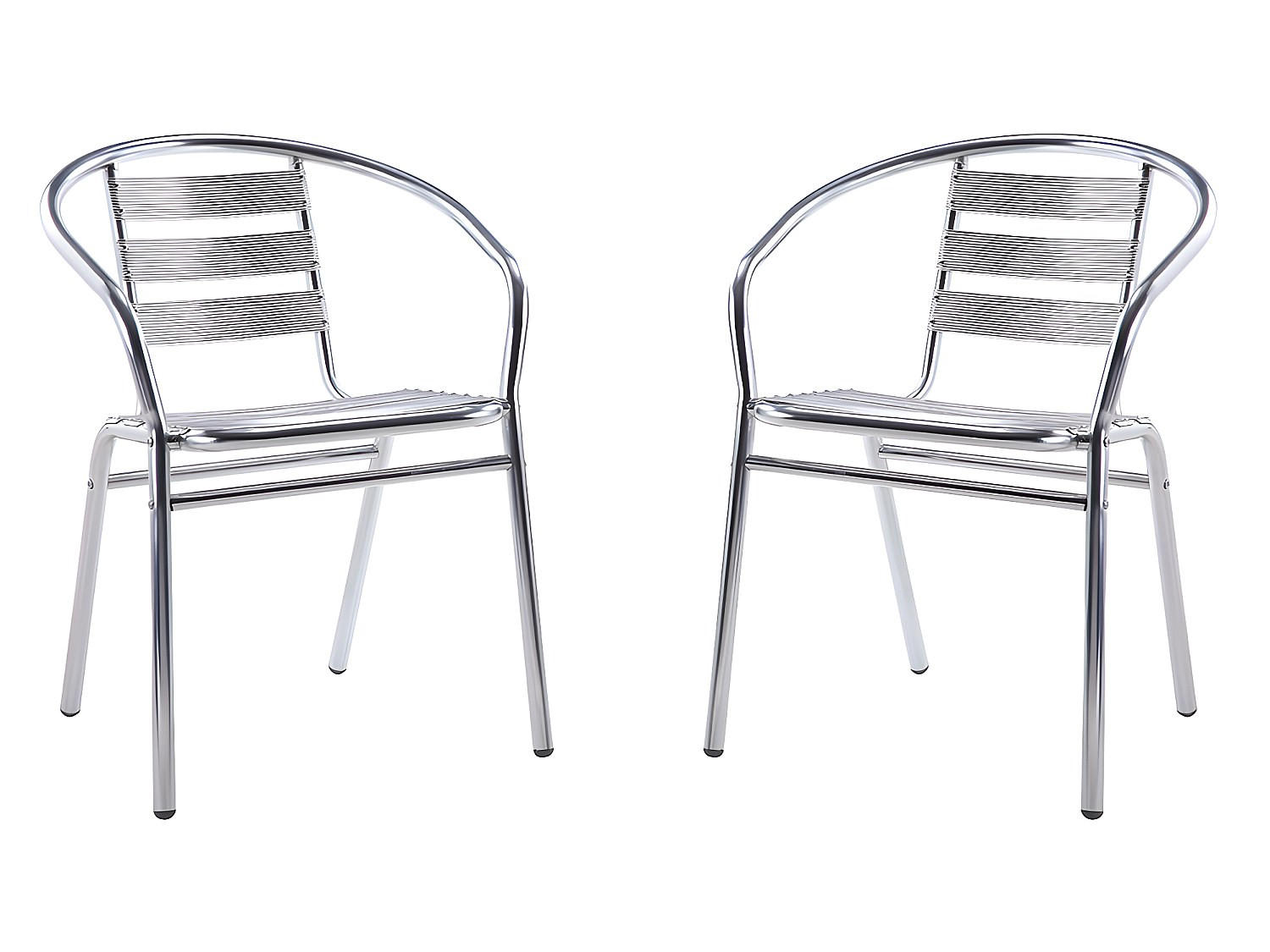 GARTENSTUHL 2er-Set - 54 cm x 51 cm - Metall - Silberfarben - MONTMARTRE - Silberfarben, Metall (54/72/51cm) - Vente-Unique