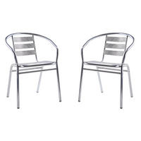 GARTENSTUHL 2er-Set - 54 cm x 51 cm - Metall - Silberfarben - MONTMARTRE - Silberfarben, Metall (54/72/51cm) - Vente-Unique