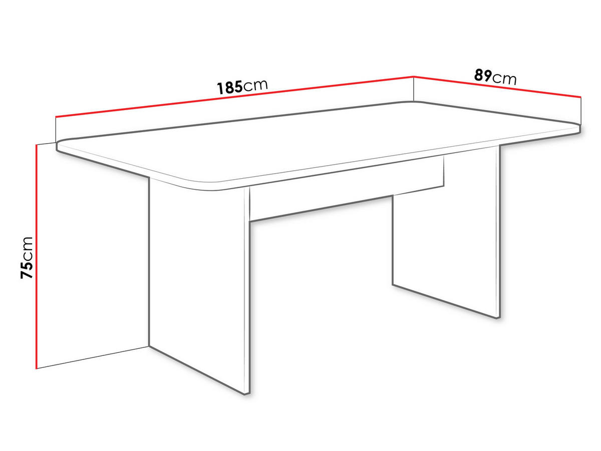 ESSTISCH Sonez - Nussbaumfarben, Holzwerkstoff (185/89/42cm) - MIRJAN24