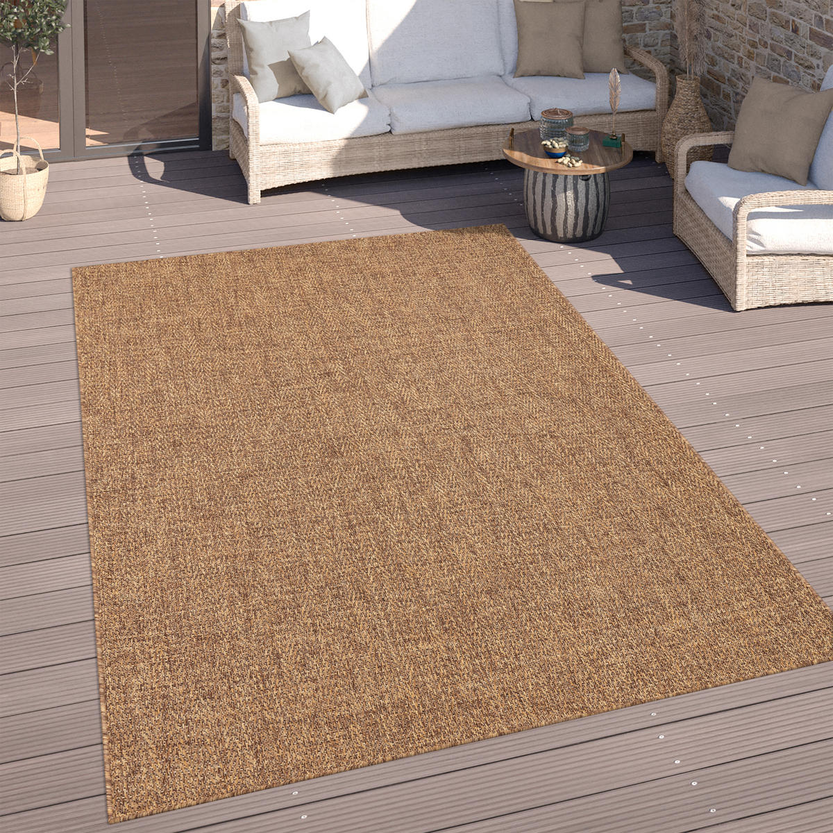 OUTDOORTEPPICH 160/220 cm Luca 421 - Braun, Textil (160/220cm) - Paco Home