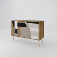 SIDEBOARD DELICATE MEMENTO, Eicheneffekt, 111x42x77,5 cm, 2 Türen - Eichefarben/Buchefarben, Holzwerkstoff/Buchenholz (111/77.5/42cm) - SpaceRebels