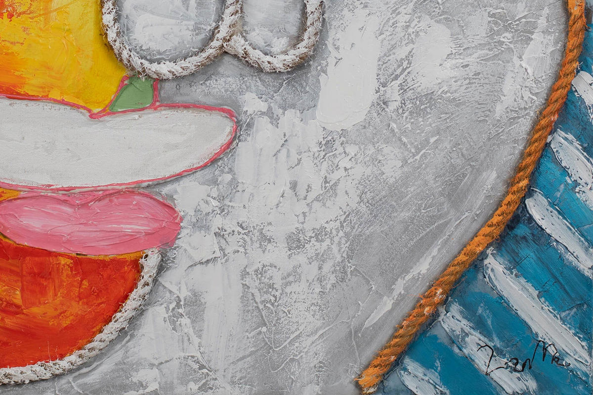 ACRYLBILD HANDGEMALT 80/80 cm - Multicolor, Holz/Textil (2.66/80cm) - KUNSTLOFT