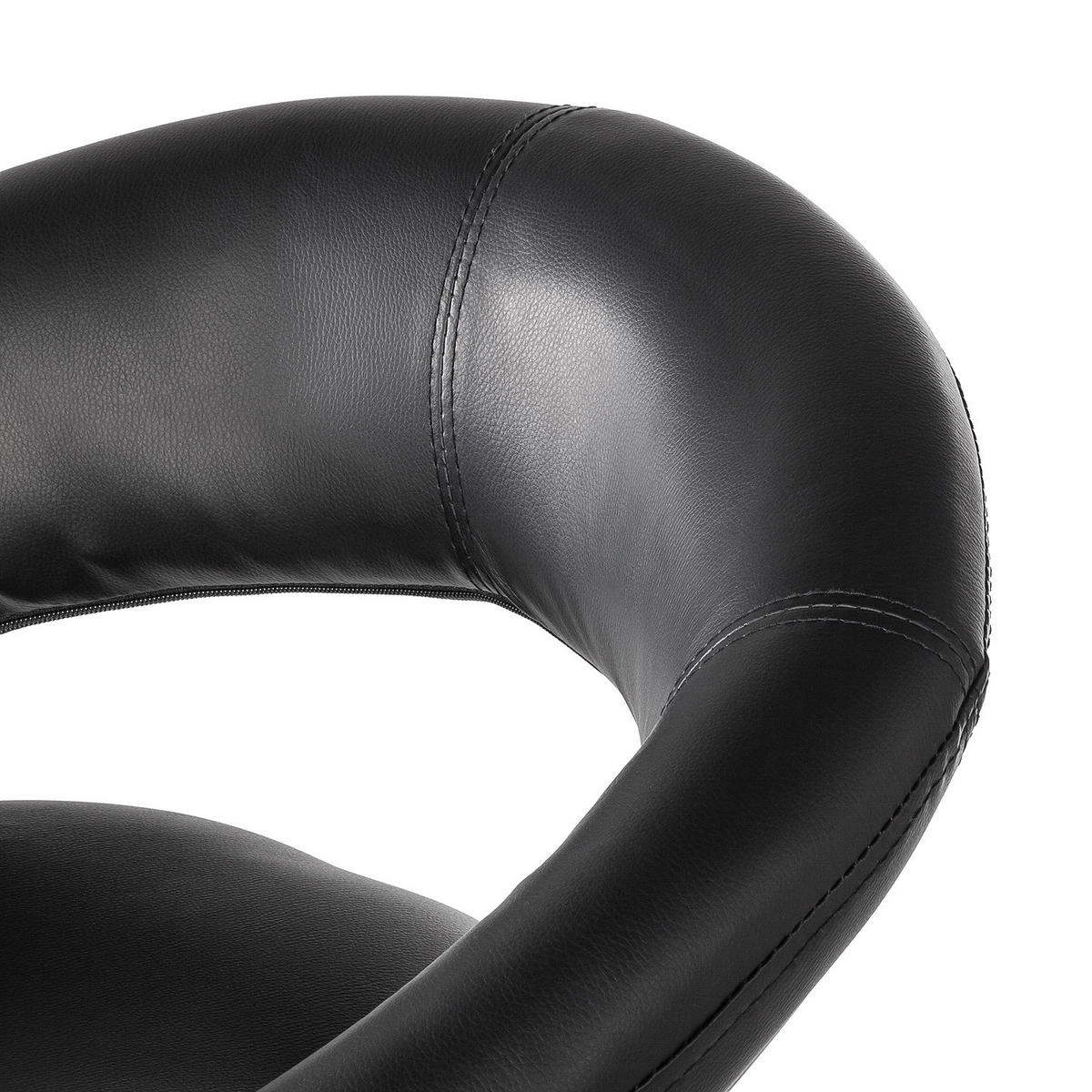 BARSTUHL - Metall / Kunstleder - Chromfarben/Schwarz, Leder/Kunststoff (55/82/51cm) - home24