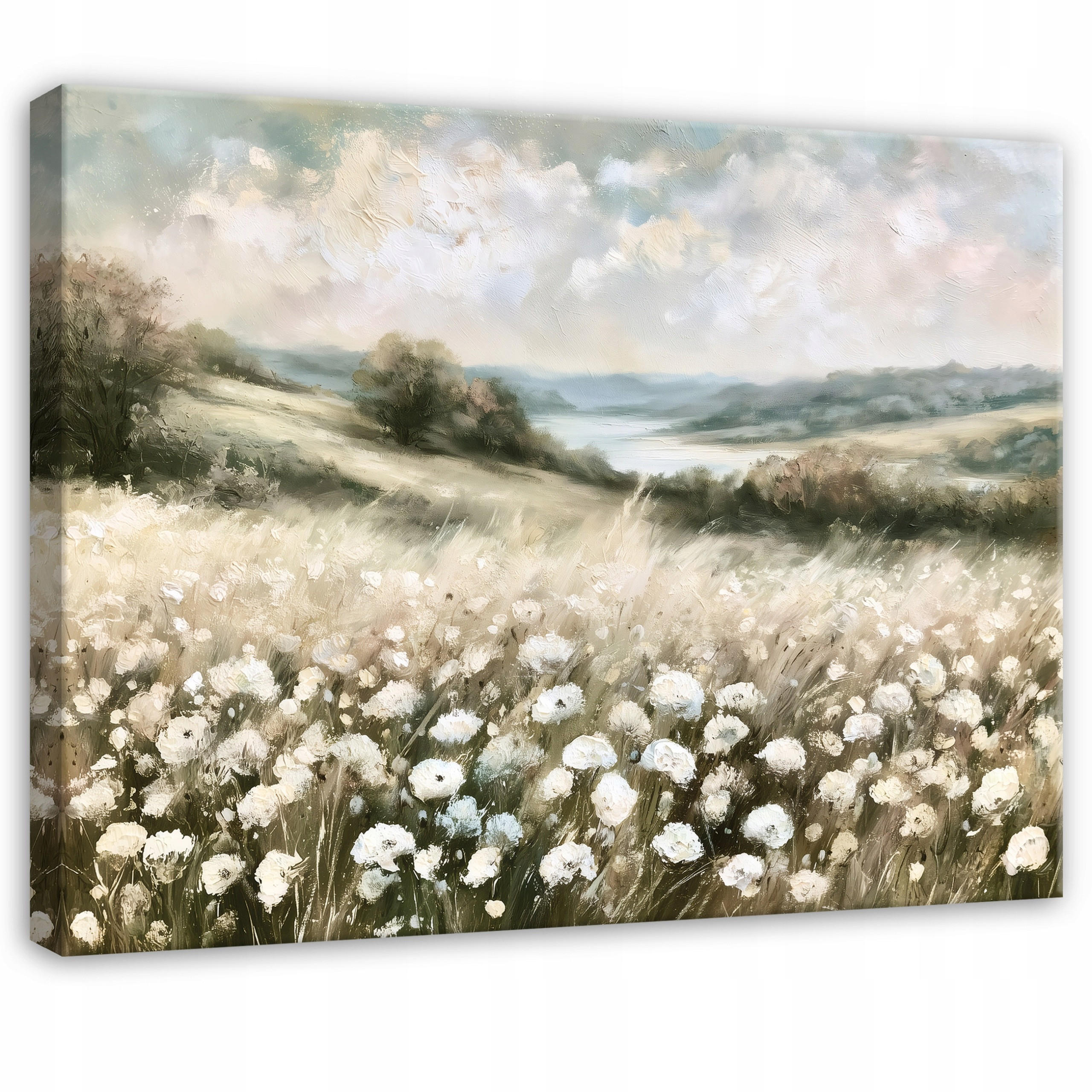LEINWAND Bilder Wildblumen Wiese Beige 60x40 cm - Multicolor, Holzwerkstoff (60/40cm) - Wallarena