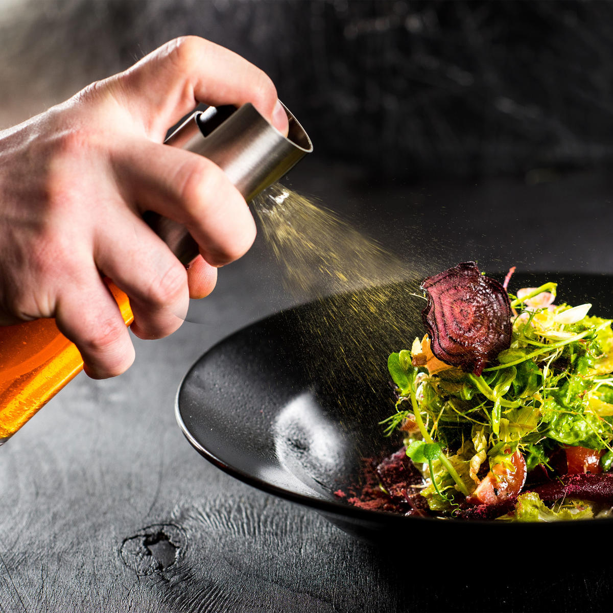 ESSIG- Ölsprüher - Transparent, Glas/Kunststoff (4/18/4cm) - Relaxdays