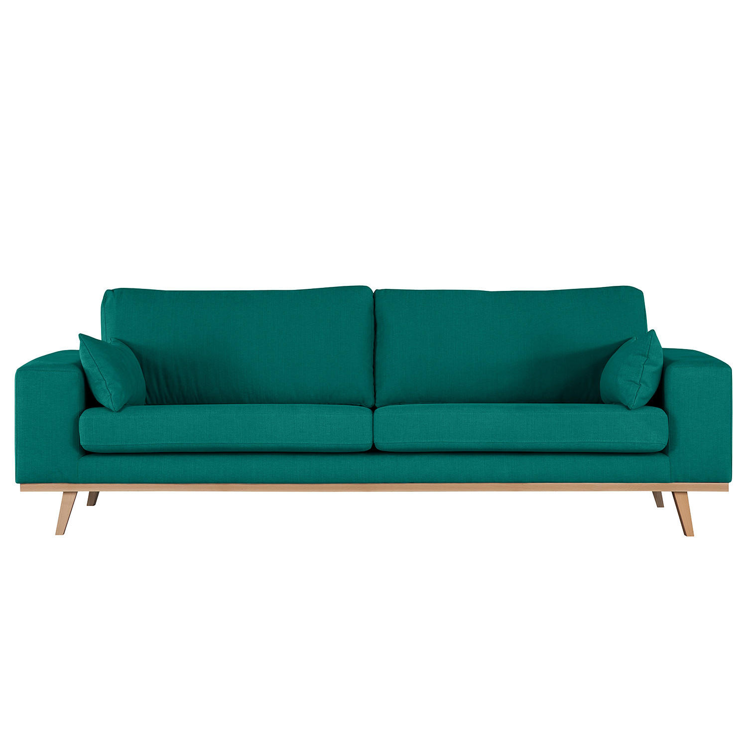 3-SITZER SOFA - Buchefarben/Petrol, Textil (237/81/88cm) - home24