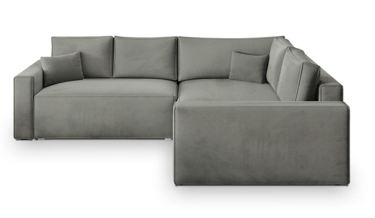 ROHOVÁ SEDAČKA ERONIS světle šedá - šedá/světle šedá, dřevo/textil (265/194cm) - MASSENO