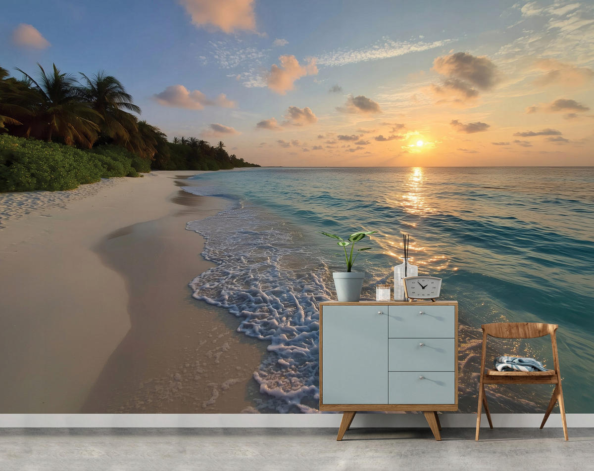 FOTOTAPETE Meer Strand Beige 350x250 cm - Multicolor, Papier (350/250cm) - Wallarena