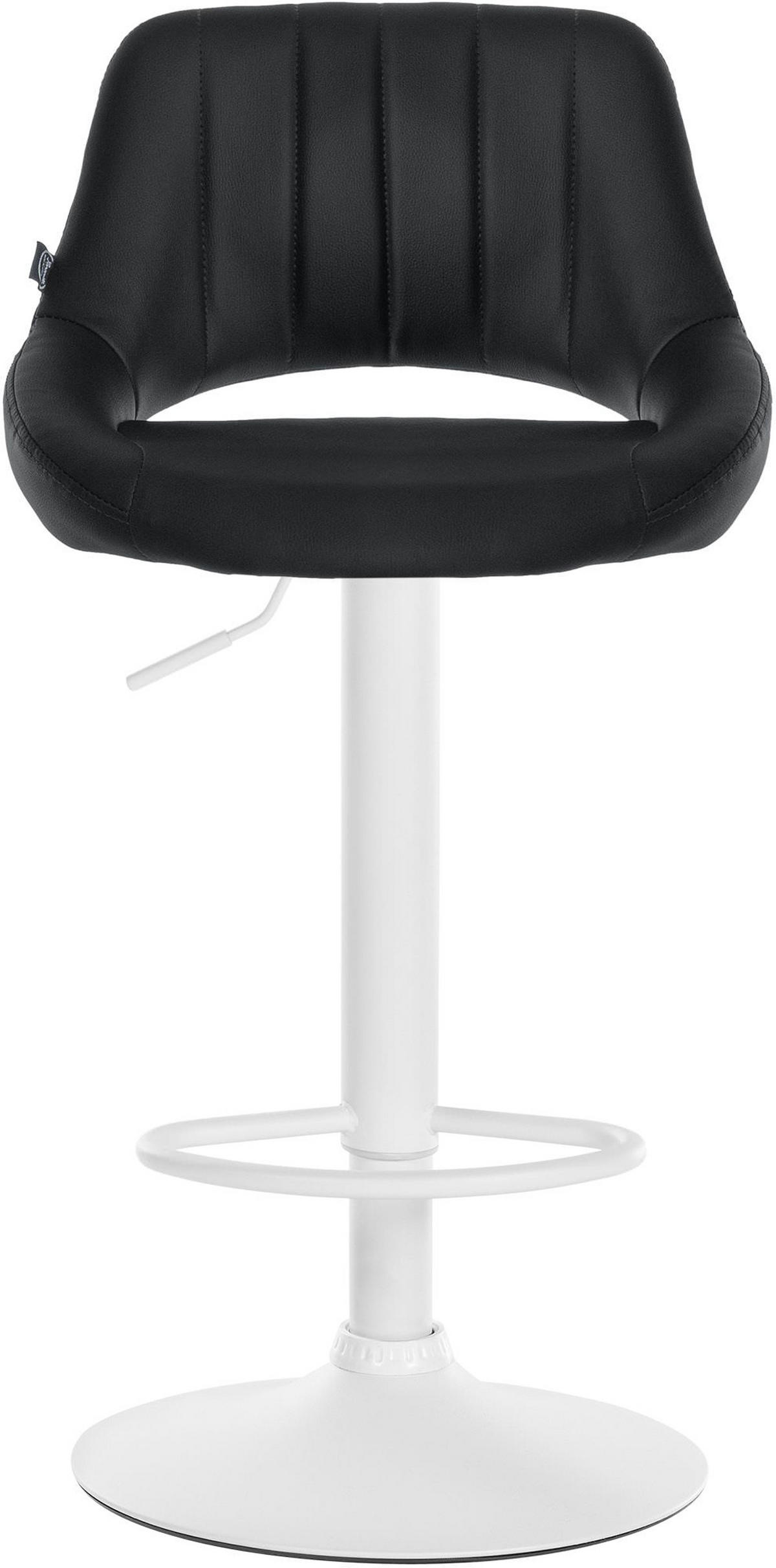 BARHOCKER 2er Set Milos Kunstleder W schwarz - Schwarz/Weiß, Kunststoff/Metall (47/106/48cm) - TPFLiving