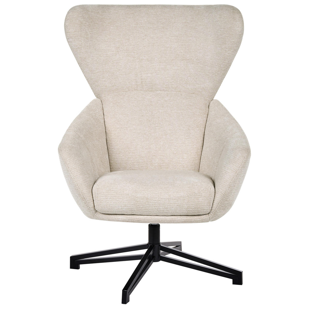 DREHSESSEL Stoff Hellbeige Dalen - Beige, Textil (76/111/87cm) - Beliani