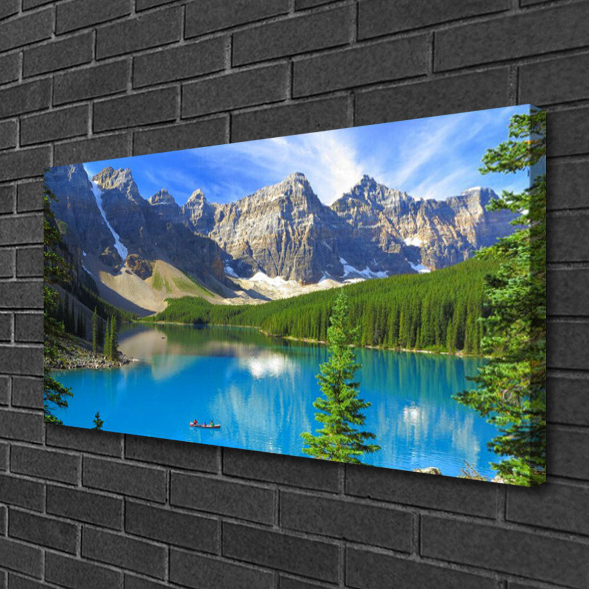 LEINWANDBILD 100x50 cm Berglandschaft - Blau, Textil (100/4cm) - TULUP