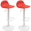 BARHOCKER 2er Set Lederlook rot - Rot/Weiß, Textil/Metall (39/94/41cm) - CLP