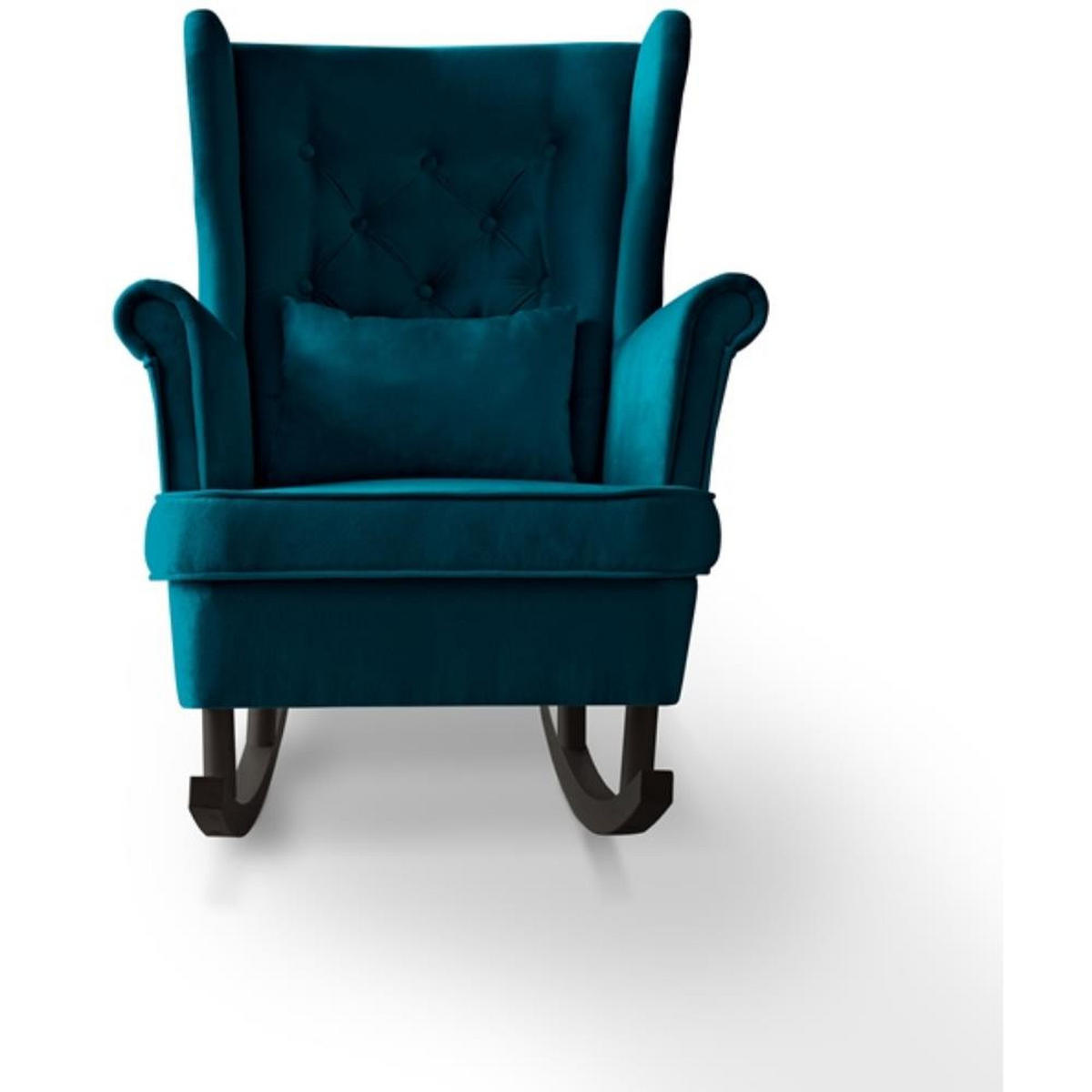SCHAUKELSTUHL Fabio türkis mit Wenge Beinen - Türkis/Wengefarben, Textil (82/103/108cm) - Beautysofa