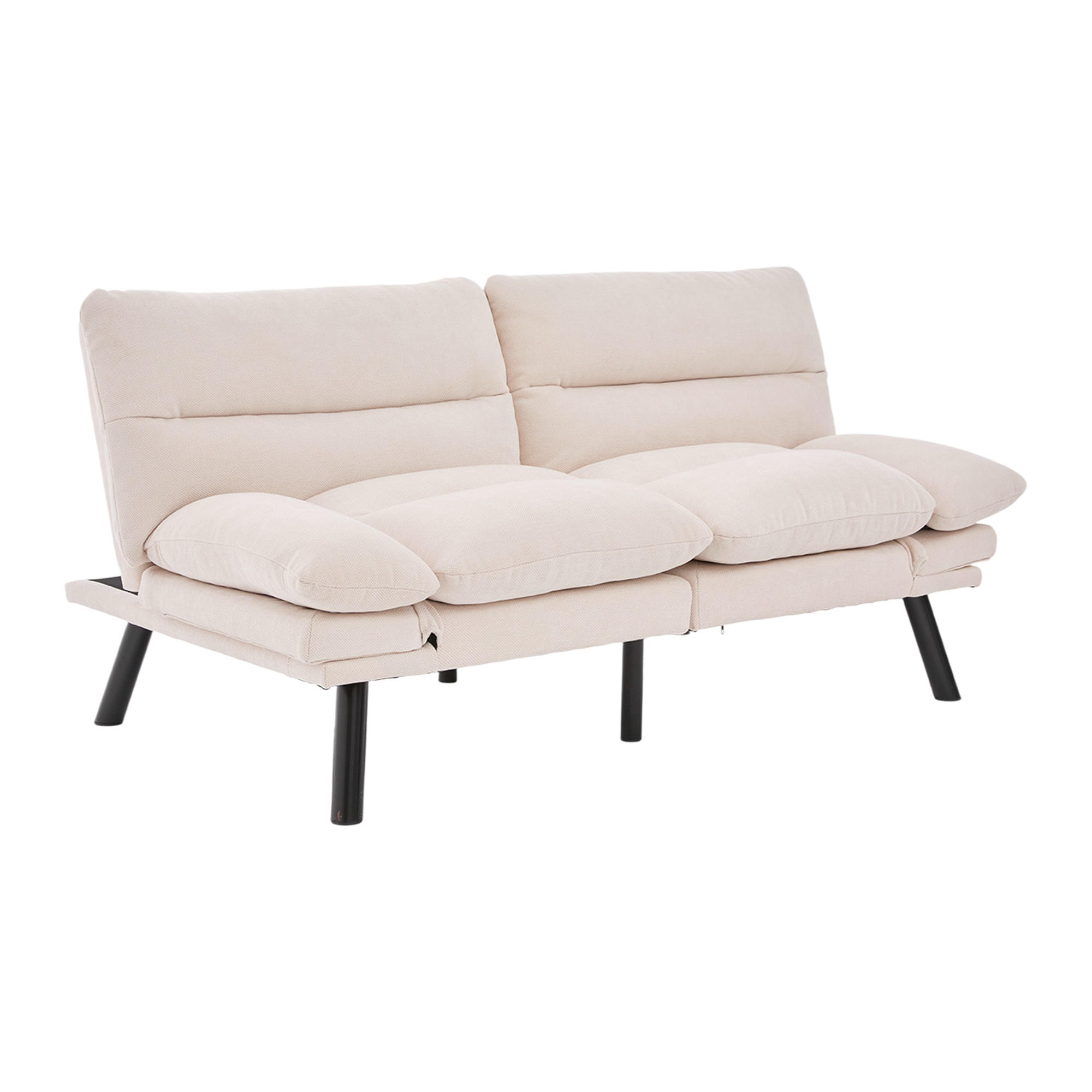 2-SITZER Schlafsofa Chenille mit verstellbarer Rückenlehne Beige 165/90/76 cm - Beige, Textil (90/76/165cm) - Redom