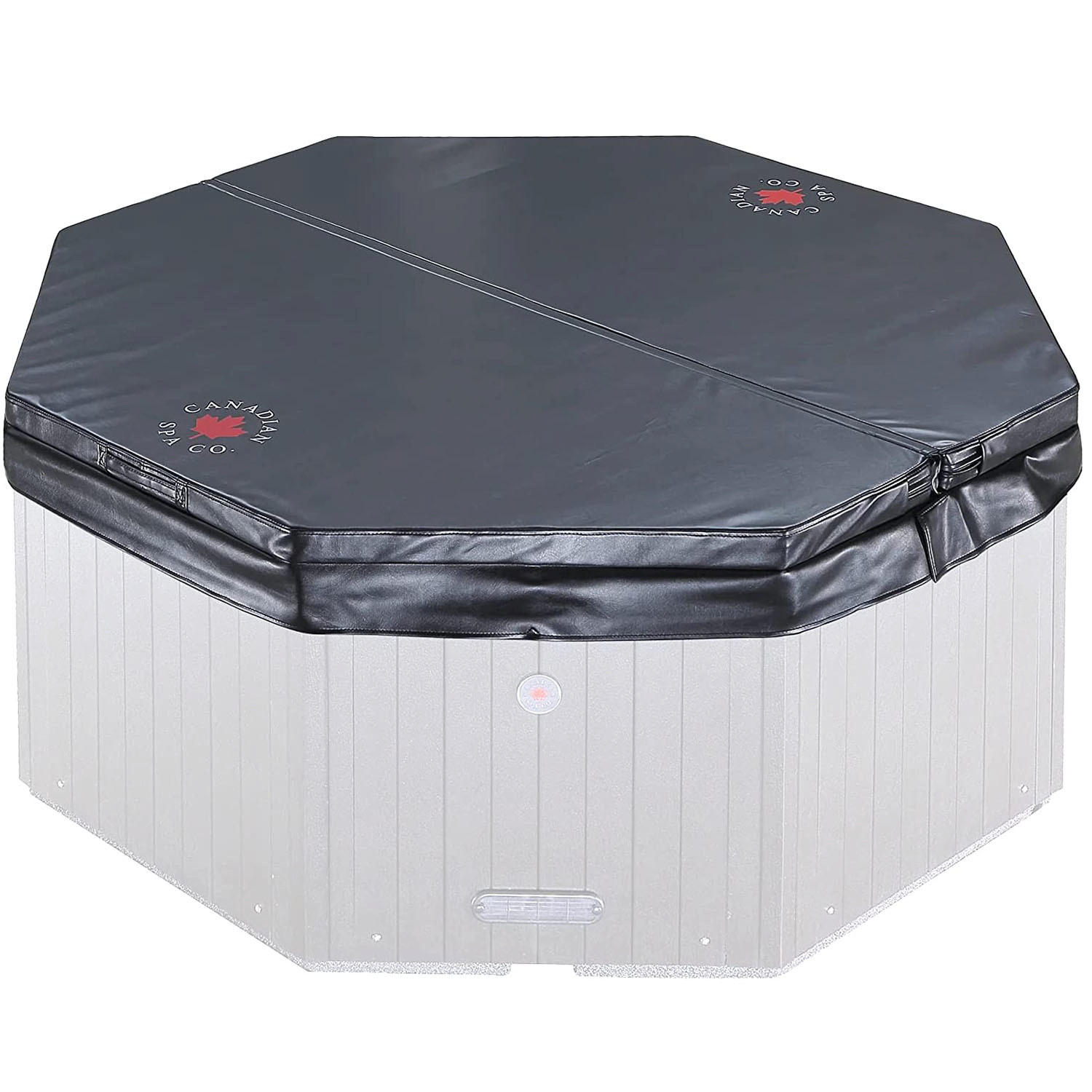 WHIRLPOOL ISOLIERABDECKUNG Muskoka schwarze Whirlpool-Abdeckung - Schwarz, Leder (188/188cm) - Canadian Spa Company