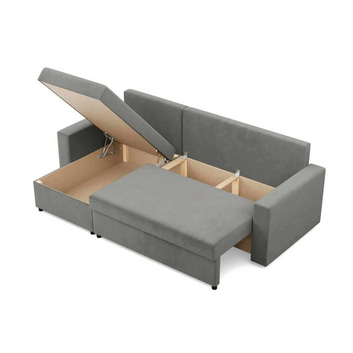 ECKSOFA Neo mit gerader Armlehnen hellgrau - Hellgrau, Textil (231/140cm) - SIMKAM Furniture