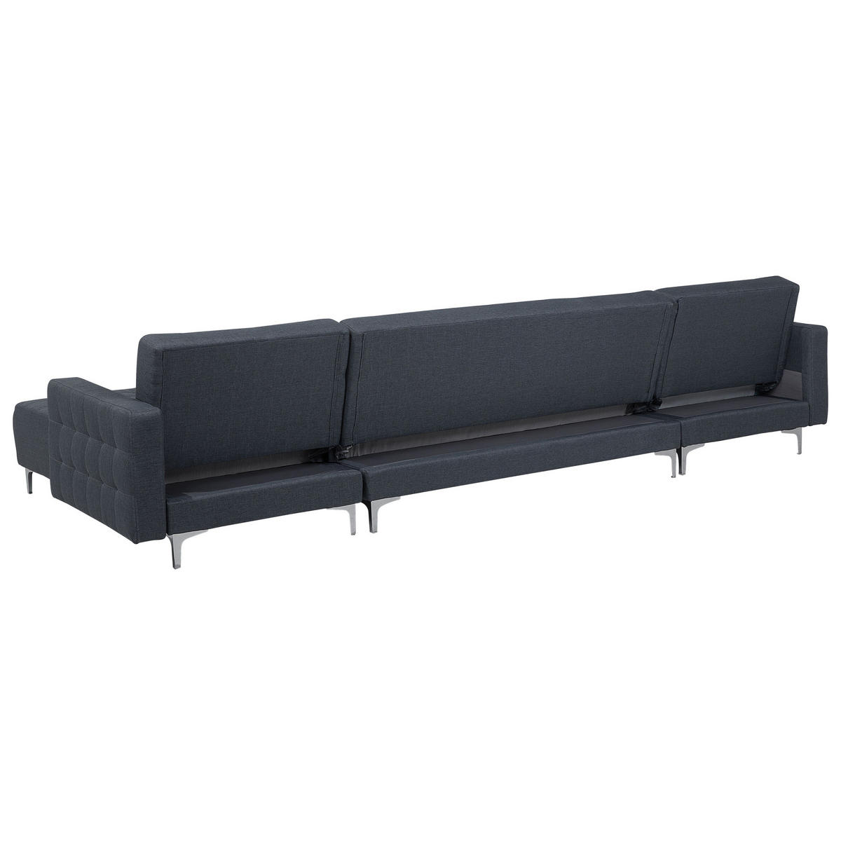 SCHLAFSOFA U-förmig mit Ottomane Polsterbezug Dunkelgrau Aberdeen - Dunkelgrau, Textil (348/83/168cm) - Beliani
