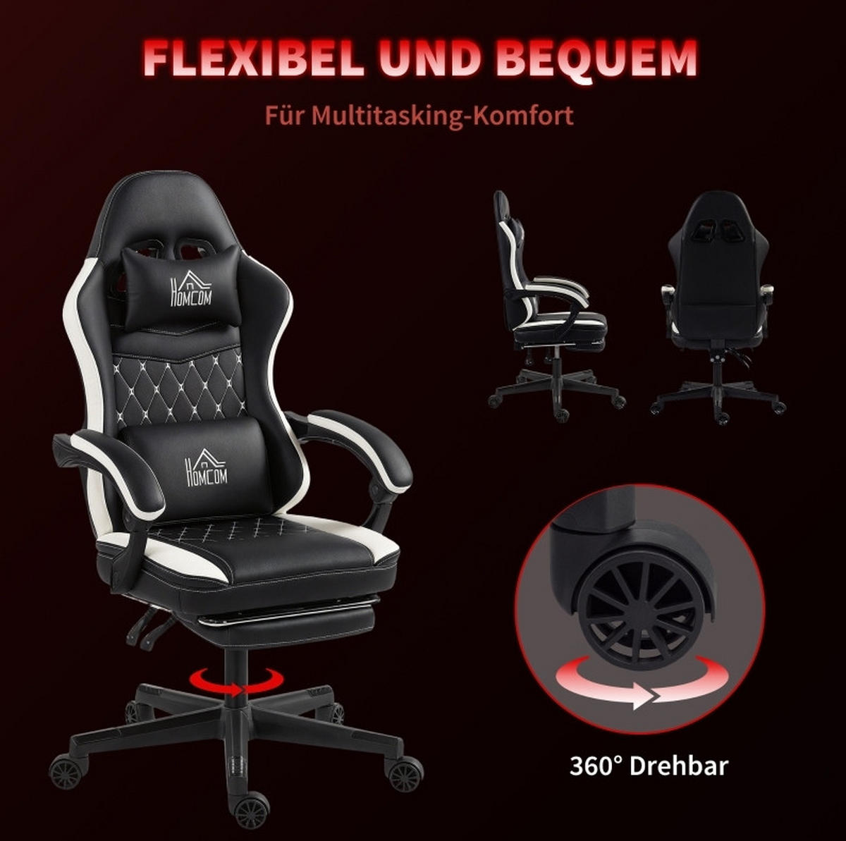 DREHSTUHL 64/65/118-128 cm, neigbar bis 130°, höhenverstellbar, schwarz - Schwarz, Kunststoff (64/128/65cm) - Redom