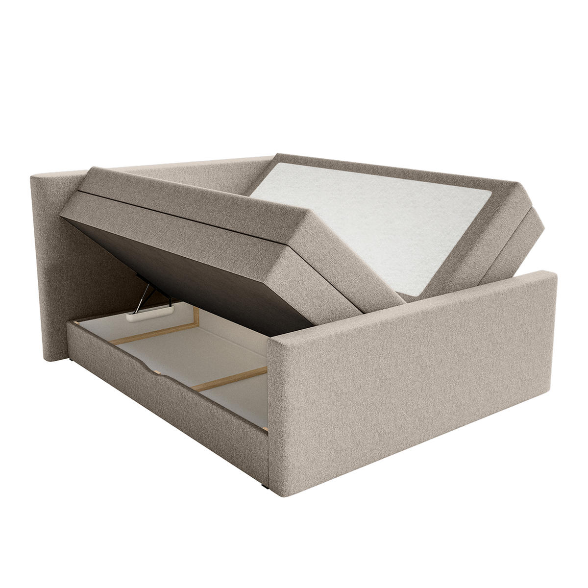 BOXSPRINGBETT VELIPOJA EASY CLEAN 140x200 cm, Taupe - Taupe, Textil (140/200cm) - Fedve