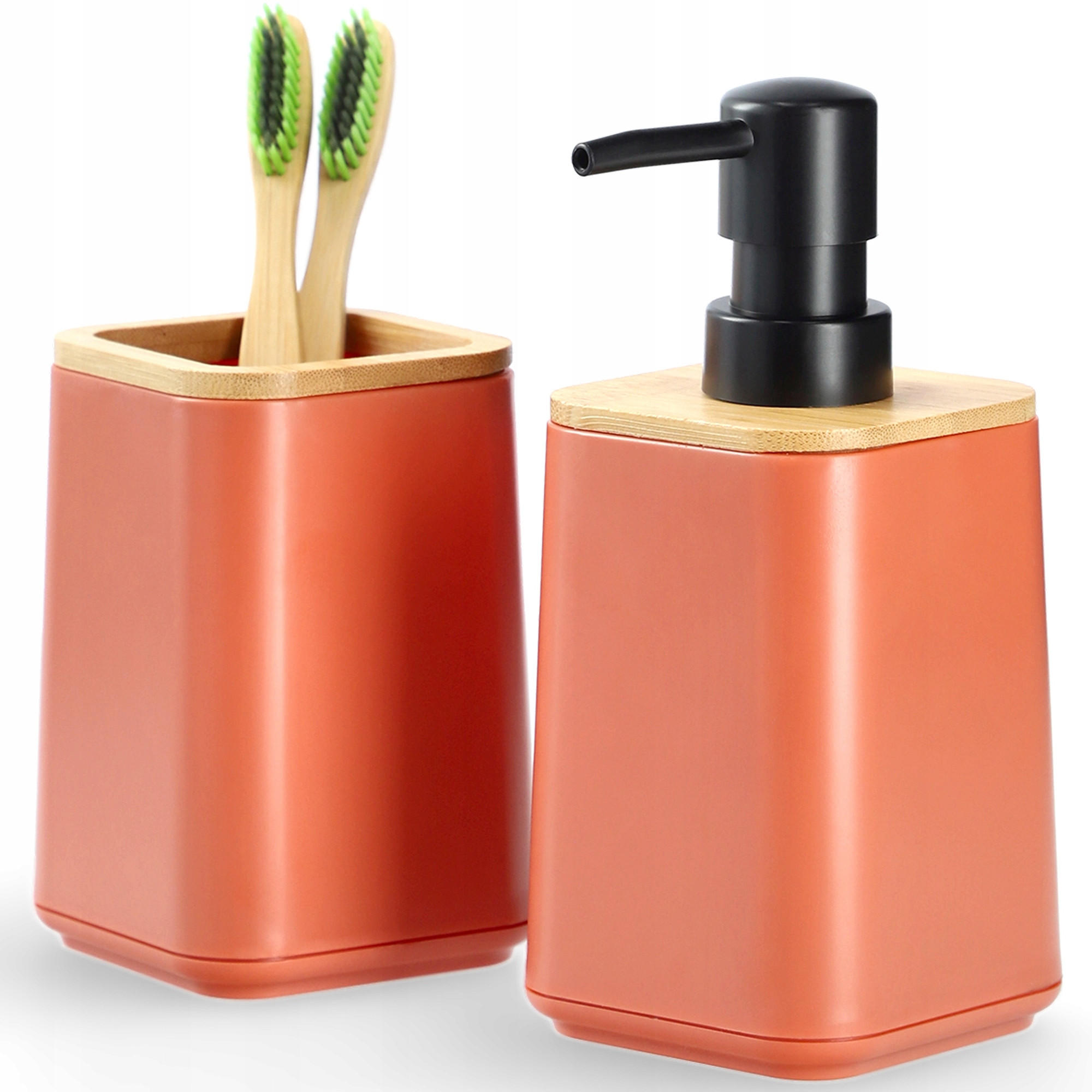 BADEZIMMERSET SEIFENSPENDER + Badezimmerbecher-Set, rosa - Rosa, Kunststoff (7/11cm) - KADAX