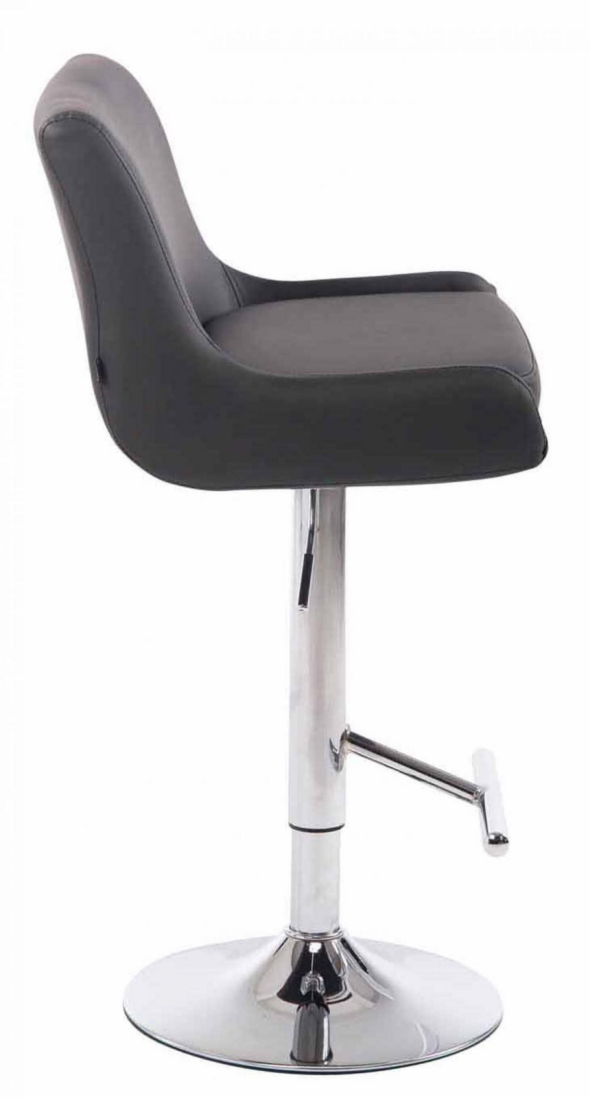 BARHOCKER 2er Set Lederlook grau - Chromfarben/Grau, Textil/Metall (43/90/50cm) - CLP