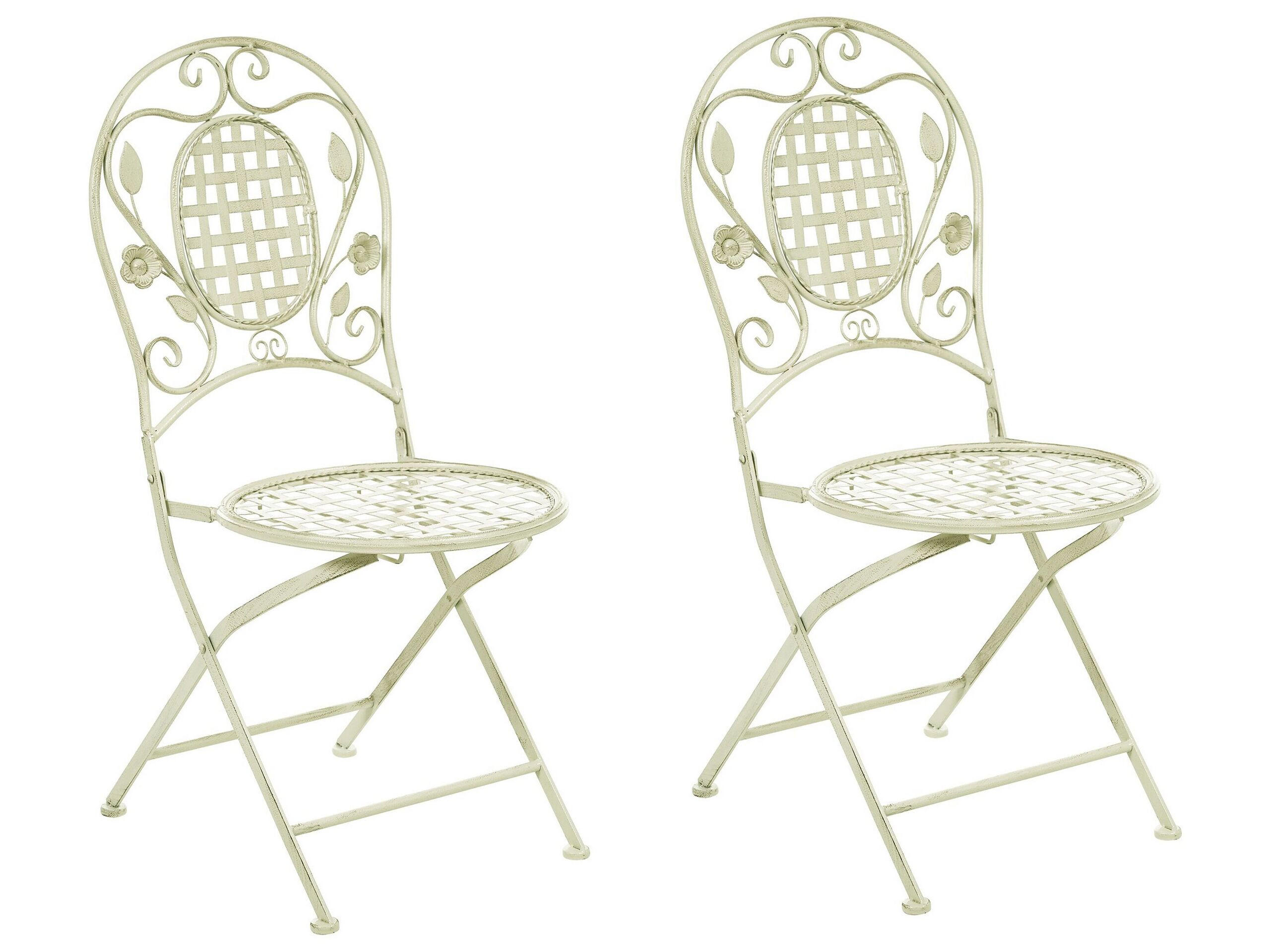 GARTENSTUHL 2er-Set Metall hellgrün Bivio - Grün, Metall (43/93/52cm) - Beliani