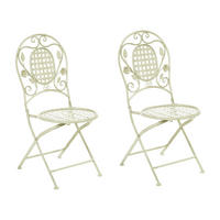 GARTENSTUHL 2er-Set Metall hellgrün Bivio - Grün, Metall (43/93/52cm) - Beliani