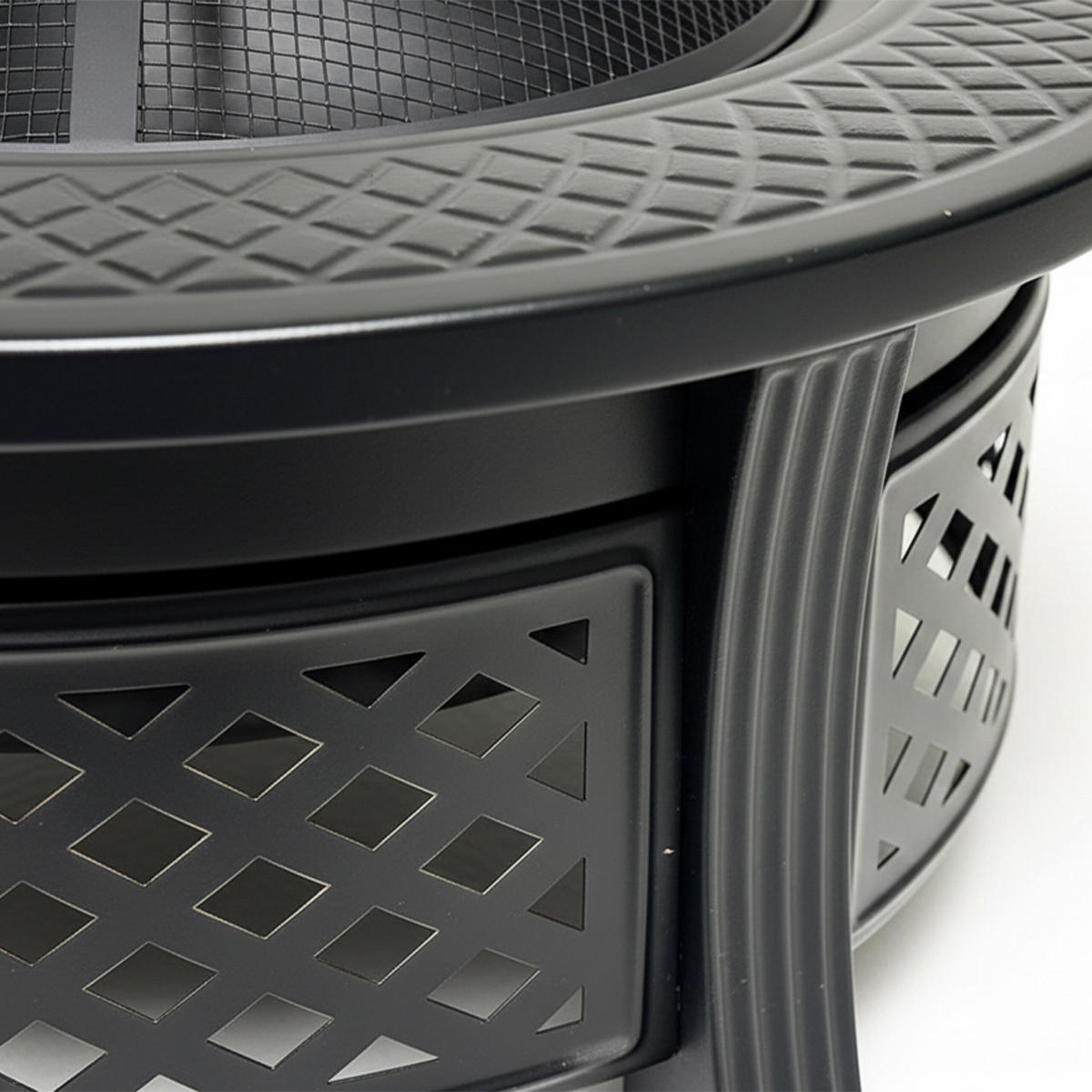 FEUERSCHALE - Schwarz, Metall (81/50/81cm) - Relaxdays