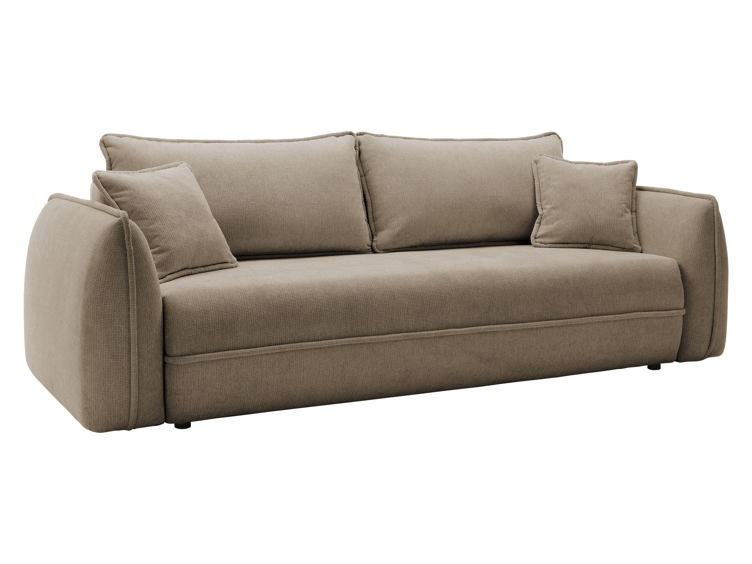 Thumbnail - Mirjan24 Schlafsofa, Hellbraun, Textil, 3-Sitzer, Rechteckig, 250x94x109 cm, Wohnzimmer, Sofas & Couches, Schlafsofas