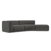 4-SITZER-SOFA Samt Stoff Grau - Dunkelgrau/Schwarz, Kunststoff/Textil (335/70/166cm) - Makamii