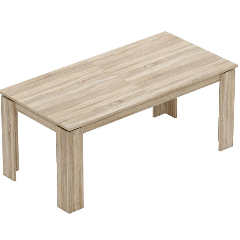 ESSTISCH aus Holz 180-260x90x76,6 cm Eiche ausziehbar mit Schmetterlingsmechanismus und integrierten Erweiterungsplatten - Eichefarben, Holz (260/90/76.6cm) - Modfu
