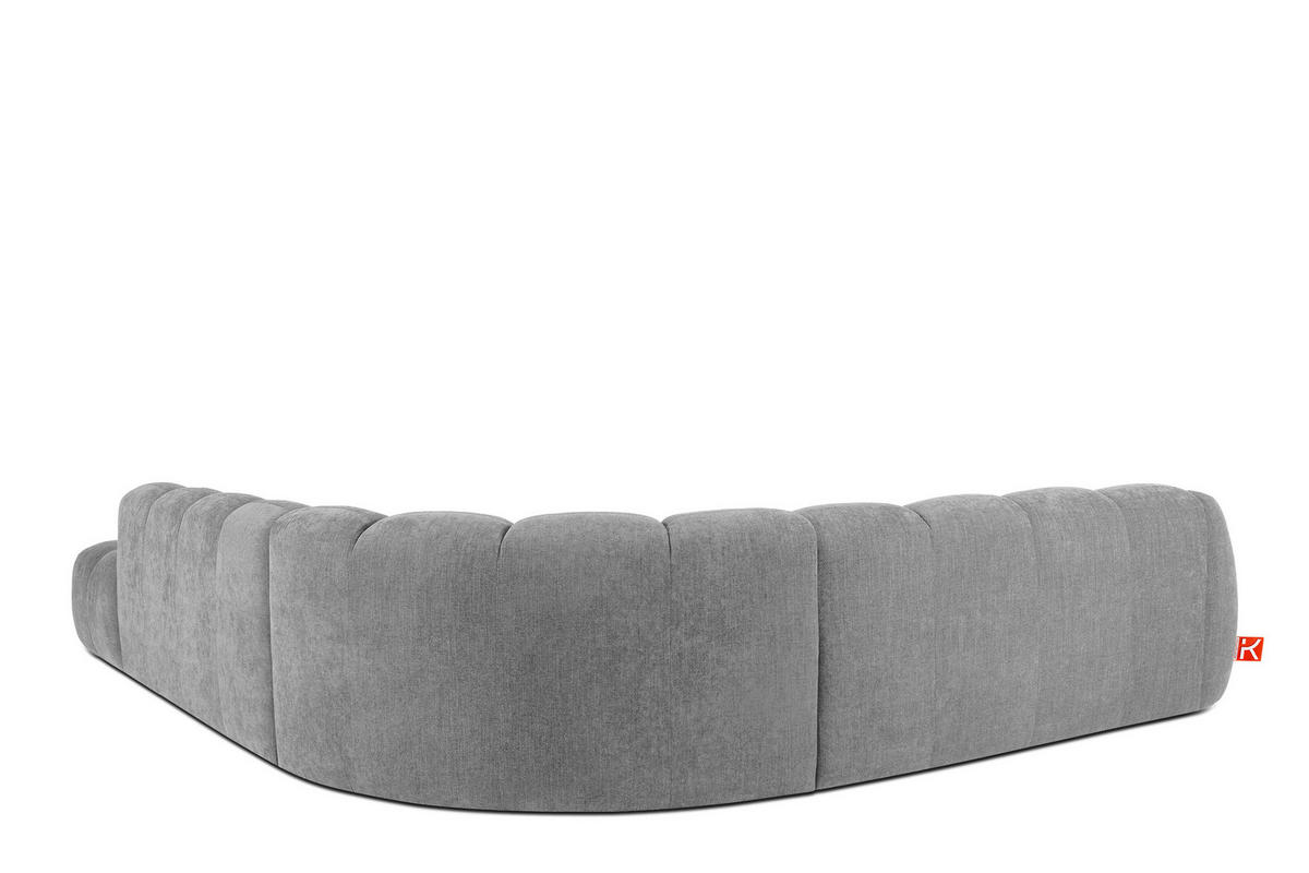 ECKSOFA RECHTS FLAVA, hell Aschgrau - Hellgrau, Holz/Holzwerkstoff (310/354cm) - KONSIMO®