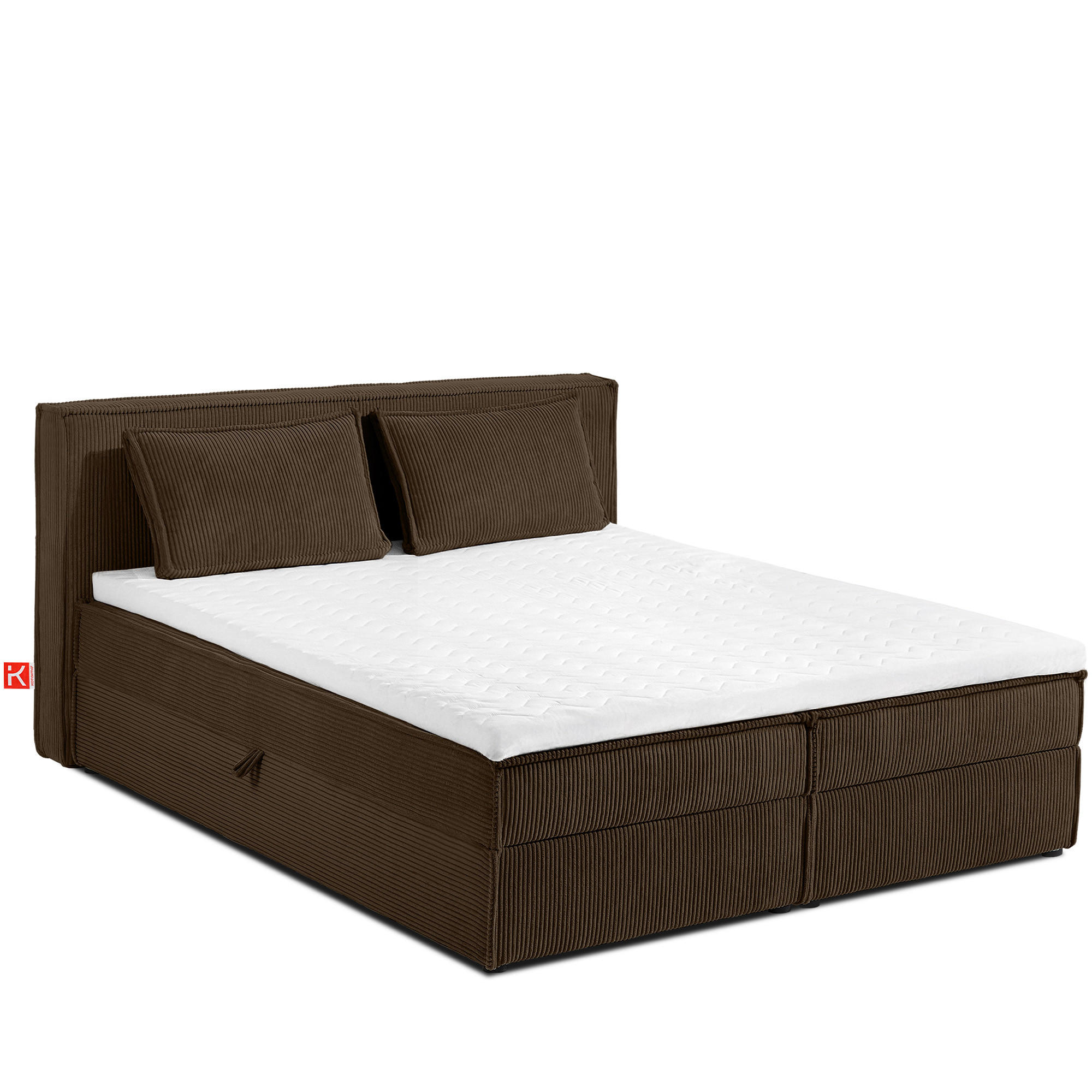 BOXSPRINGBETT ROTI mit Stauraum, dunkelbraun - Dunkelbraun/Schwarz, Holz/Holzwerkstoff (160/200cm) - KONSIMO®