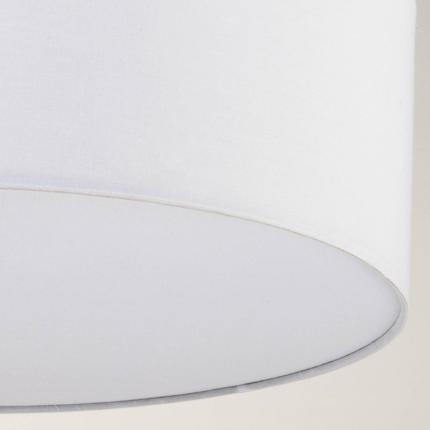 DECKENLEUCHTE - Baumwollstoff / Eisen - 3-flammig - Weiß, Glas/Textil (50/50/21cm) - home24