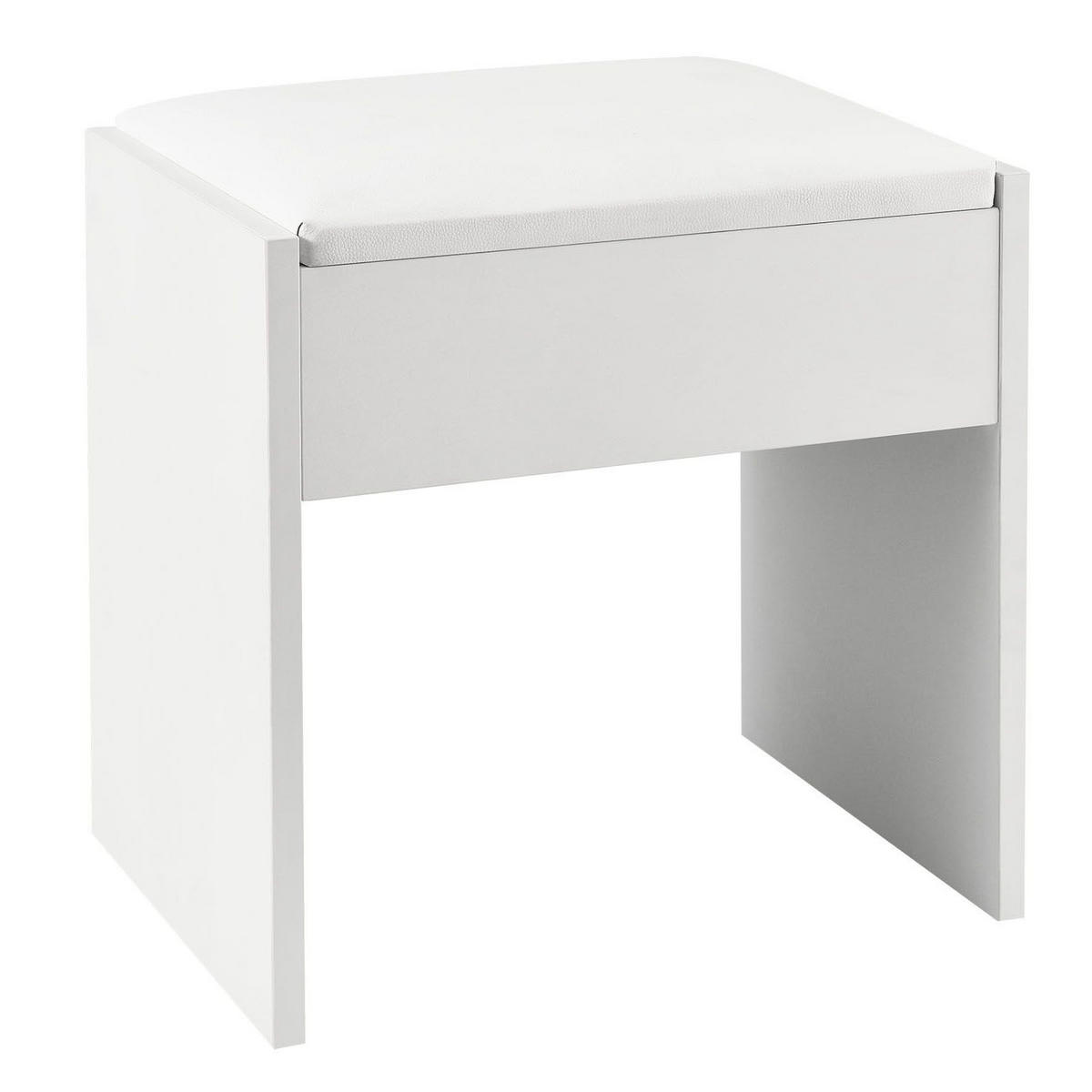 SCHMINKTISCH Bella mit mit LED und Hocker Melly - Weiß, Holz (40/140/108cm) - Juskys