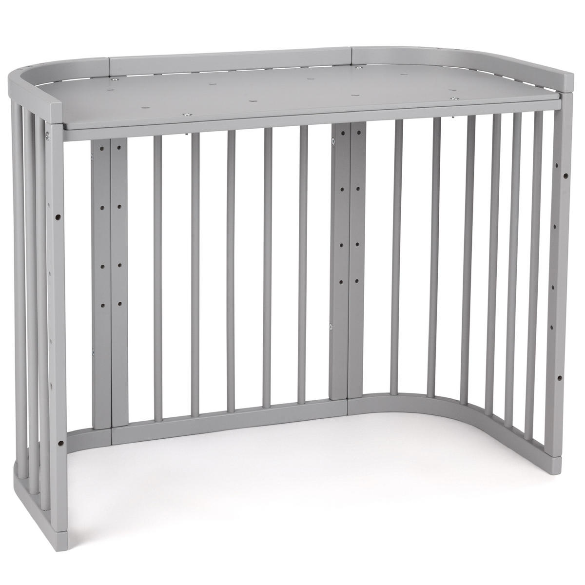 BABYBETT GREY, 5in1 mit Matratze - Grau, Holz (65.5/92cm) - waldin