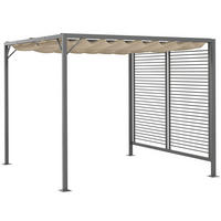 PAVILLON, Pergola, Polyester, Beige - Dunkelgrau/Beige, Kunststoff/Metall (280/238/300cm) - Outsunny