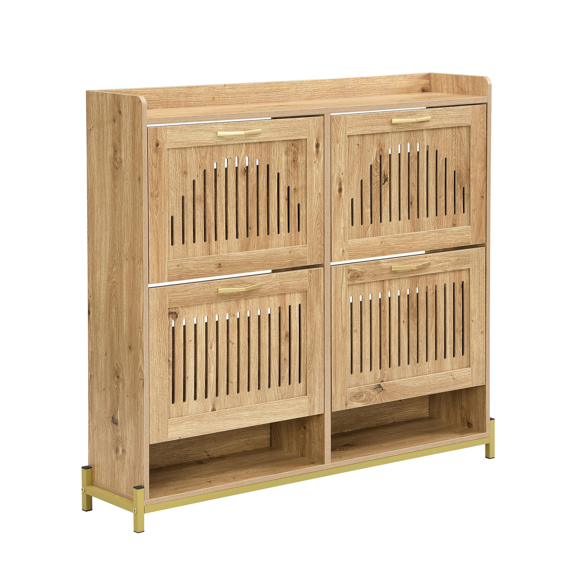 SCHUHKIPPER 109 cm in Holz-Optik - Buchefarben, Holzwerkstoff (108/100/24cm) - Urban Meuble