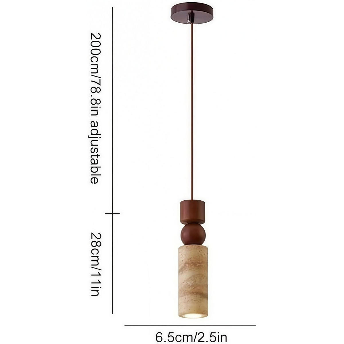 PENDELLEUCHTE Travertin & Stein Nordic, Natur - Gelb, Stein (7/28/7cm) - Authentics