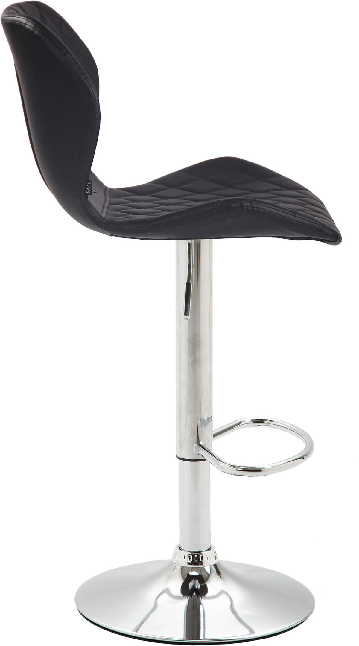 BARHOCKER Cora, Gestell Metall in Chromoptik, Kunstleder Schwarz - Chromfarben/Schwarz, Kunststoff/Textil (47/100/51cm) - TPFLiving