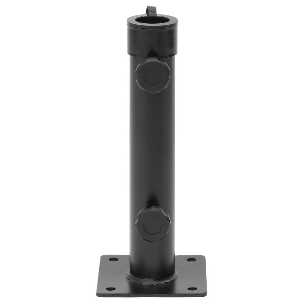 SONNENSCHIRMSTÄNDER Für Ø38/48 Mm Mast Mattschwarz Stahl - Schwarz, Metall (12.5/12.5cm) - vidaXL