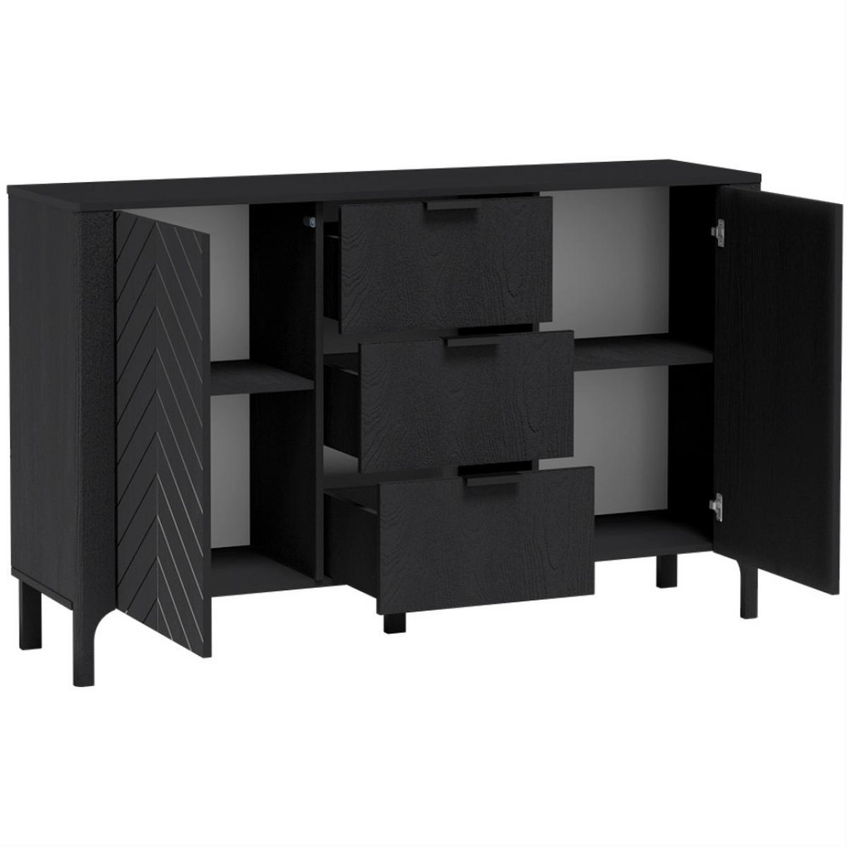 SIDEBOARD Lume mit 3 Schubladen und 2 Türen, kaschmir - Kaschmir, Holzwerkstoff/Metall (153/95/40.5cm) - Beautysofa