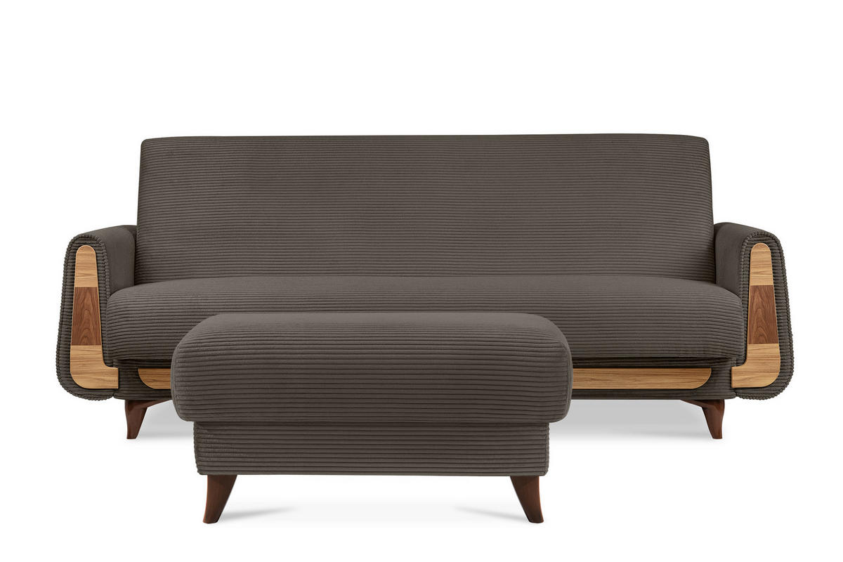HOCKER GUSTAVO II, Graubeige - Greige/Beige, Holz/Holzwerkstoff (92/49/92cm) - KONSIMO®