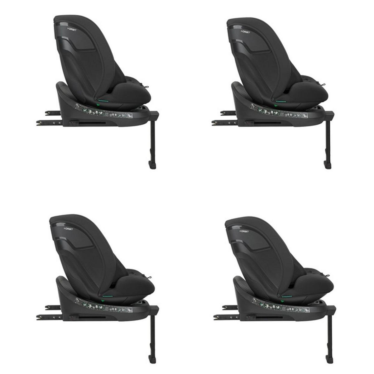 KINDERSITZ i-Orbit i-Size schwarz (40-150cm) Gruppe 0+/1/2/3 Isofix Stützbein - Schwarz, Kunststoff (45/82/51cm) - Kikka boo