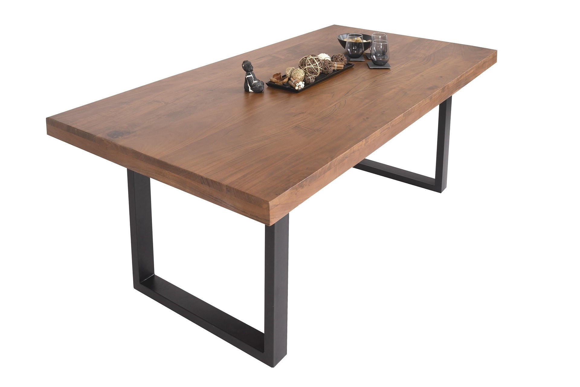 ESSTISCH RIO - Schwarz/Braun, Holz/Metall (100/220/77cm) - SAM
