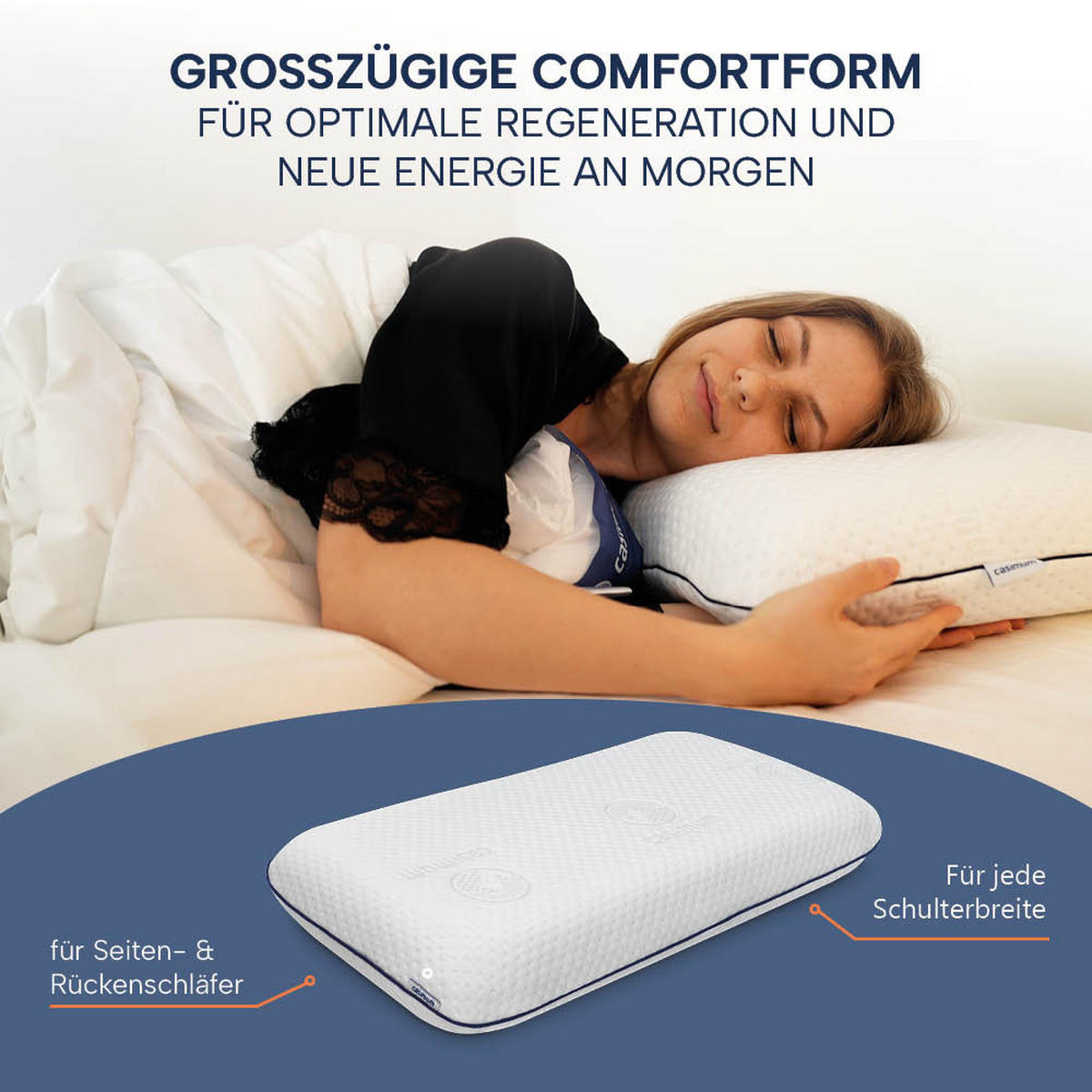 NACKENKISSEN COMFORT, 70x40x12, Rücken- & Seitenschläfer, cosyPUR® Memory Foam - Grau, Textil (40/70cm) - casimum